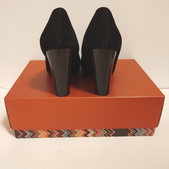 Missoni for Target Black Suede Chevron Block Heels Size 8 - Picture 3 of 11